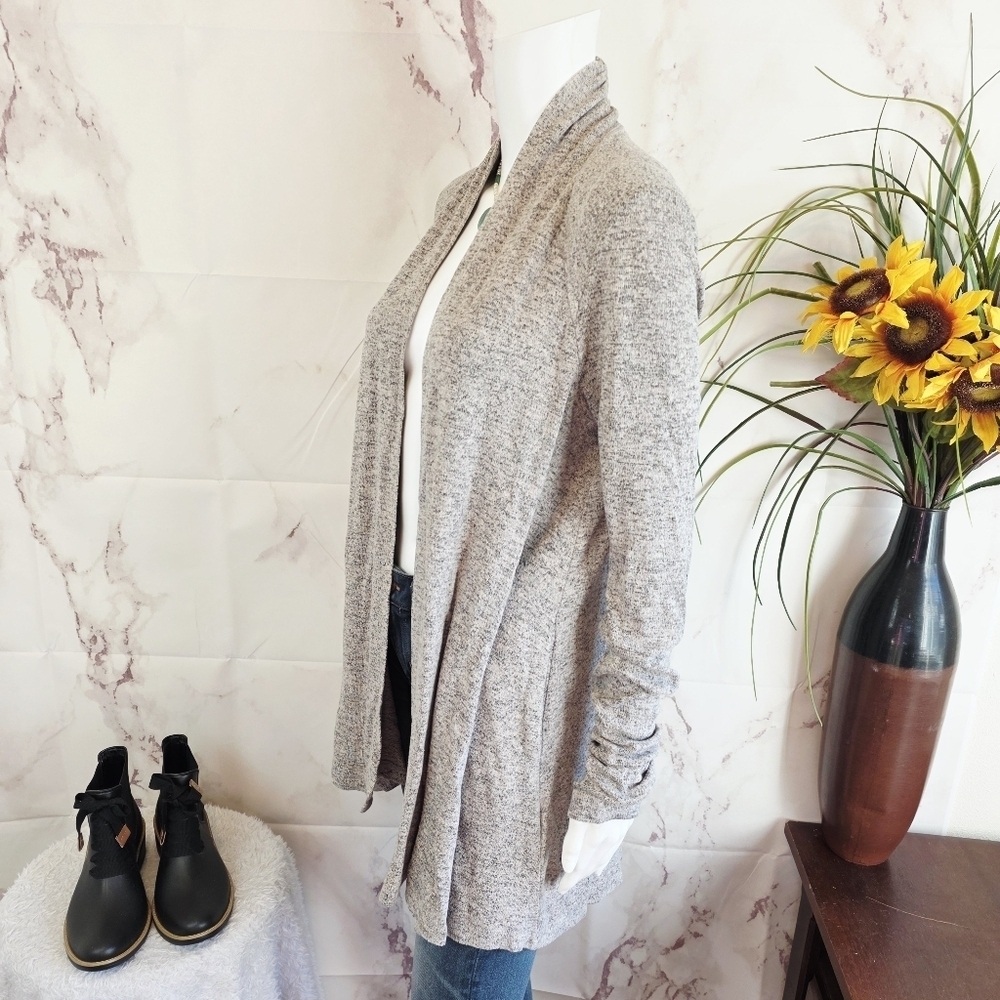 Anthropologie Soft Knit Gray Open Front Women's Sweater - Picture 4 of 7